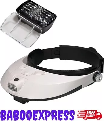 COVVY Head Magnifier With LED Lamp Light Magnifying Glass Headset Loupe For Repa • £14.77