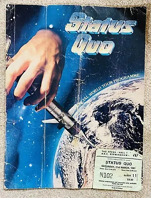 £5 • Buy Status Quo Official World Tour Concert Programme 1981 With Concert Ticket