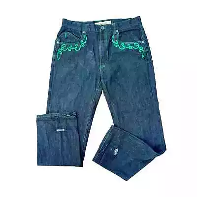 Vintage Men's Noiz Baggy Hip Hop Skater Dark Y2k 90s Jeans 38x34 • $40