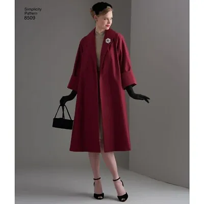 Simplicity 8509 Sz 6-22 Vintage Luxury Coat Winter Short Warm Wool 50's Pattern • $10.95