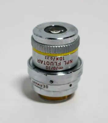 $305 • Buy Leitz Leica NPL FLUOTAR 10X/.22 ICR 10X/.20P 10X POL Objective W/Nomarski Prism