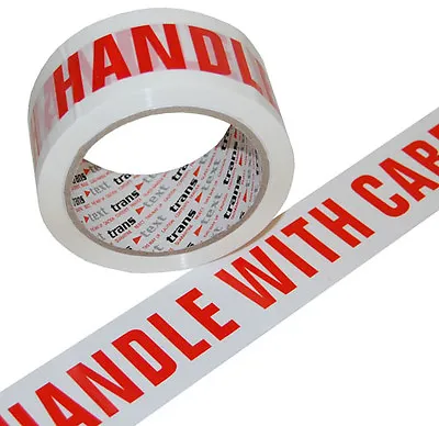 48mm X 66mm Adhesive Polypropylene Printed Text Warning Message Packing Tapes • £21.25