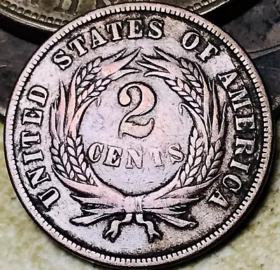 1868 Two Cent Piece 2C Ungraded Choice Civil War Era US Copper Coin CC19973 • $49.99