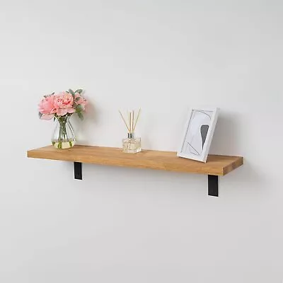 Solid Oak Floating Wall Mounted Shelf |  Various Sizes | Solid Timber Shelves • £74.99