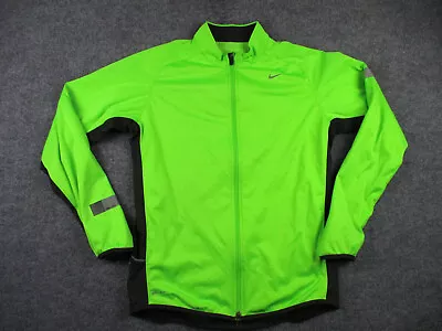 Nike Jacket Adult L Green Long Sleeve Full Zip Element Waffle Grid Running Mens • $29.25