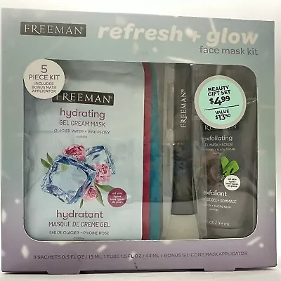 Freeman Refresh + Glow Face Mask Kit 5 Pcs Kit Gel Cream Mask Scrub Peel-Off • $9.99