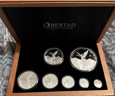 2020 Mo Mexico Silver Proof 7 Coin Libertad Set .999 Fine 5 Oz To 1/20 Oz No COA • $520