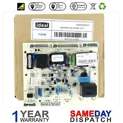 IDEAL MINI C24 C28 C32 & S24 S28 BOILER FULL SEQUENCE PCB 172548 See List Below • £44.26