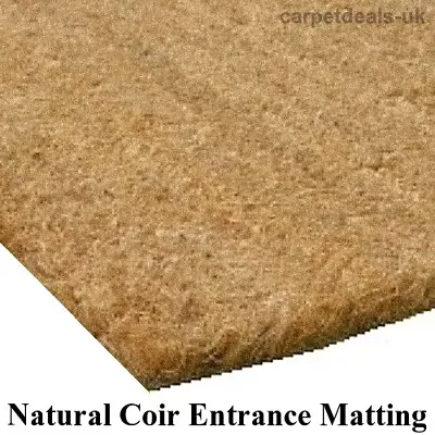 COIR Entrance Matting Heavy Duty Door Mat Natural Fibre Dirt Barrier 1 Mtr Wide • £11.19