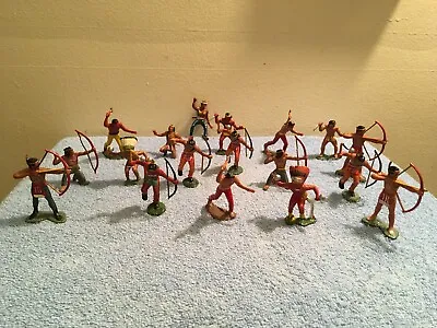 Vintage Lot Painted Plastic Indian Figures Hong Kong Toys Read • $30