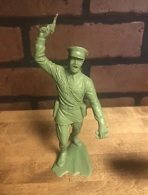 Vintage Louis Marx WW2 Soldier 1963 6” Plastic Green Army Man Figure • $5