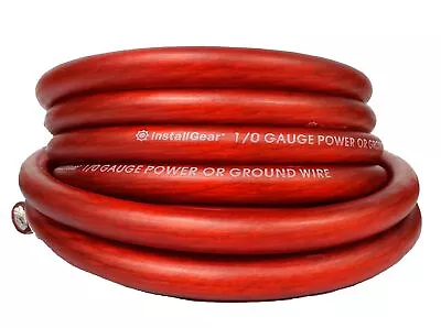 InstallGear 1/0 Gauge Red Wire AWG CCA Power Or Ground Wire 25Feet • $29.99