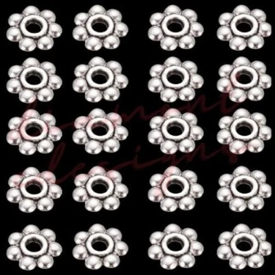 £4.95 • Buy 500  Pcs Tibetan Silver 4mm Daisy Spacer Beads Bead Jewellery Findings G144