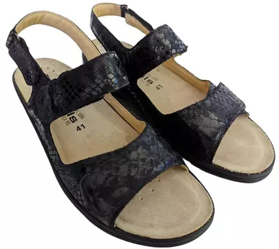 Mephisto Mobils Getha Womens Size 41 10.5-11 Black Casual Comfort Strappy Sandal • $74.99