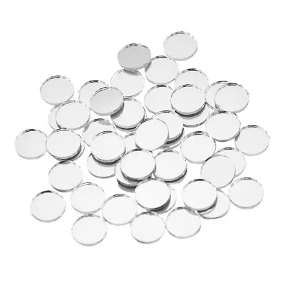 50Pcs Small Round Glass Mirror Mosaic Tiles DIY Home Artwork Supplies Decor 1cm • £1.99