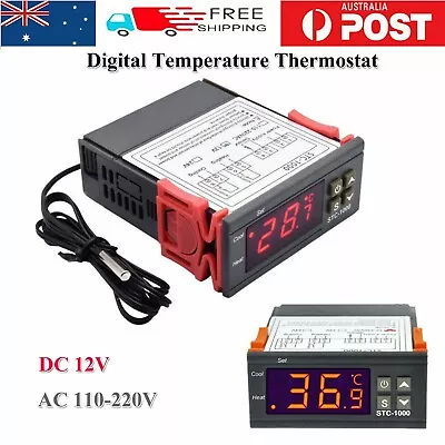 $12.59 • Buy Digital Temperature Thermostat STC-1000 Controller 12V-220V Heating Cooling LCD