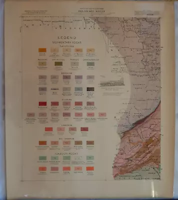 Antique Colored Map New York State Museum 1901 Geologic Delaware • $70