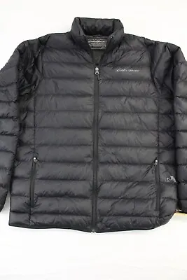 Eddie Bauer Down Puffer Jacket Mens Size Large Tall TL Black Packable • $39.99