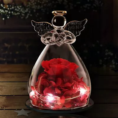 $14.92 • Buy Rose In Glass Eternal Forever Flower Led For Valentine Mother's Day Women Gifts