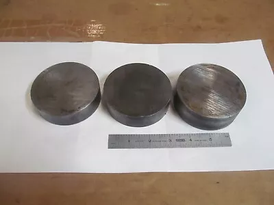 (3) Pieces Of Round Steel 1018 Bar Stock 3-1/2  Diameter 1-1/4  Wide. • $25.95