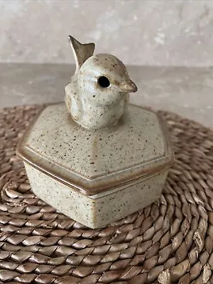 £9 • Buy Vintage Grayshott Pottery Trinket Dish 3D Sitting Bird Lid Lidded