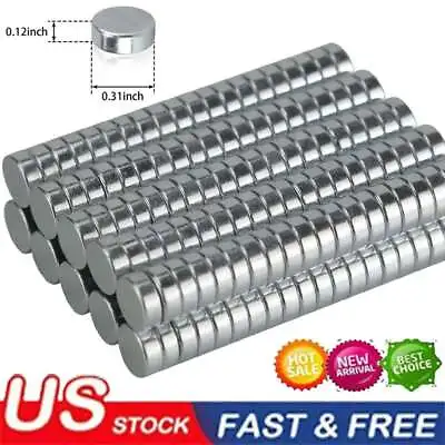 5~100Pcs Neodymium Magnets Round Disc Super Strong Rare Earth 8mm X 3mm Fridge • $5.63