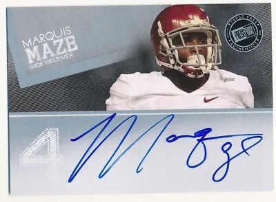 Marquis Maze 2012 Press Pass Signings #mm Autograph Alabama Steelers Sp • $2.99
