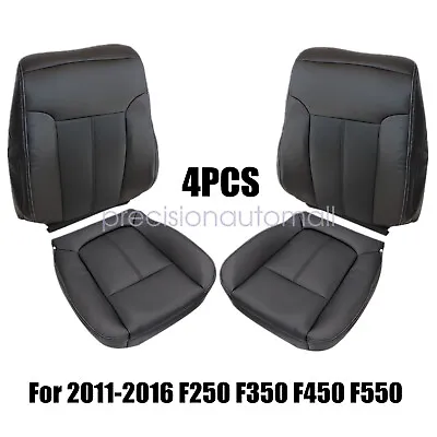 Driver & Passenger Side Leather AC Seat Cover Black For 2011-2016 Ford F250 F350 • $108.29