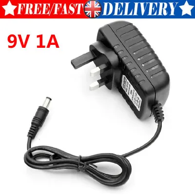 Power Supply UK 9v Adaptor 9v Charger 9 Volt Power Supply UK 9V 1A AC/DC PLUG • £5.89