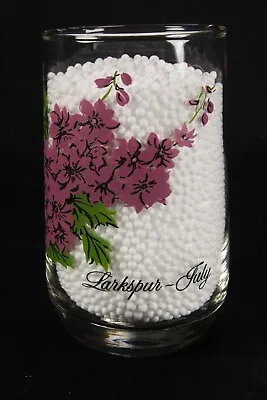 $22.94 • Buy Larkspur Flower Of July Brockway Glass Tumbler Vintage Collectible