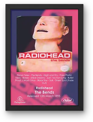 Radiohead The Bends Poster A1-A5 Framed/Unframed Thom Yorke OK Computer 90s Rock • £45