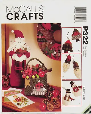 McCalls 322 8328 CHRISTMAS Wreath Stocking Ornaments Basket Crafts Pattern UNCUT • $9.59