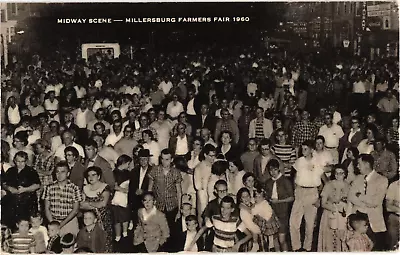 Midway Scene Millersburg Farmers Fair Advertising PA Unposted Postcard 1961 • $7.96