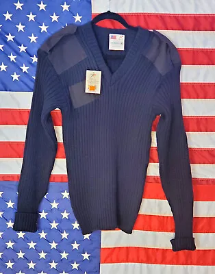 Rothco Wool V-Neck Sweater Sz 38 Police Law Enforcement Security G.I. Type Navy • $20.26