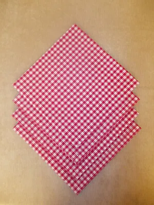 £8.50 • Buy Napkins Set Of 4 Red Gingham Fabric 19  X 19  Square (65% Poly 35% Cotton)