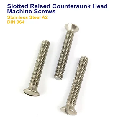 £2.19 • Buy M6 X 110mm SLOTTED RAISED COUNTERSUNK MACHINE SCREWS STAINLESS STEEL DIN 964