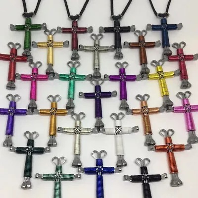 10x Horseshoe Nail Cross Necklaces | 24 Customizable Cross Colors • $35