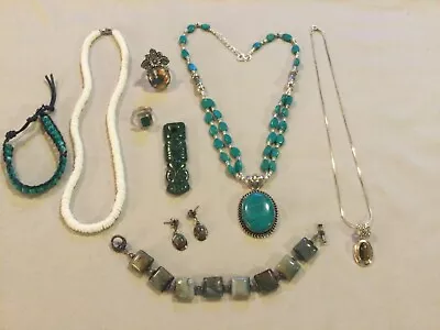 Estate Navajo Jewelry Sale~925 Sterling Turquoise Jasper Malachite Tiger Eye • $28