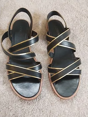 J. Crew Black And Gold Womens Sandals Size 9 • $15