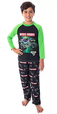 Monster Jam Boys' Grave Digger Monster Truck Shirt And Pants Pajama Set • $24.95