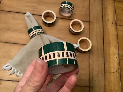 Qty 6 Vintage  VERA NEUMANN Napkin Rings Acrylic Holder 60'S MCM Modern Green • $9.11