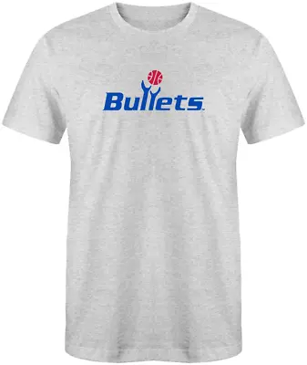 Washington Bullets Vintage Logo Light Grey 50/50 T-Shirt - Sizes S-XL • $13.99