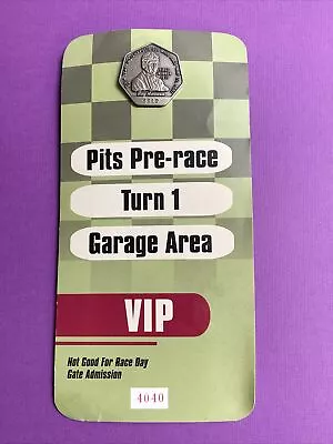 2001 Indianapolis 500 VIP SILVER Pit Badge #5212 W/original Backer Ray Harroun • $32