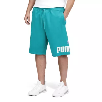 Puma  Fleece Logo 10 Inch Shorts  And Tall Mens Green Casual Athletic Bottoms 84 • $19.99