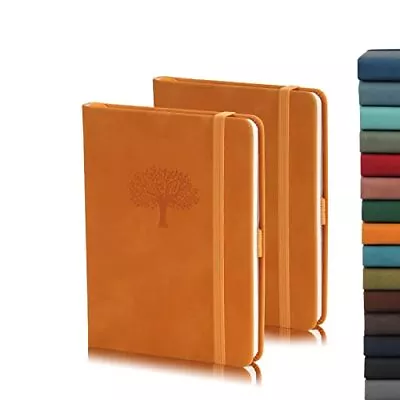 2Pack Pocket Notebook Small Hardcover Leather Journal Mini Notepad W/ Pen Holder • $12.45