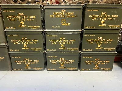 Military Army 50 Cal Ammo Box 5.56 Metal Storage Container Tool Box Grade 1 A • £19.99