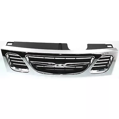 Grille For 1999-2003 Saab 9-3 Chrome Shell With Painted Black Insert • $100.60