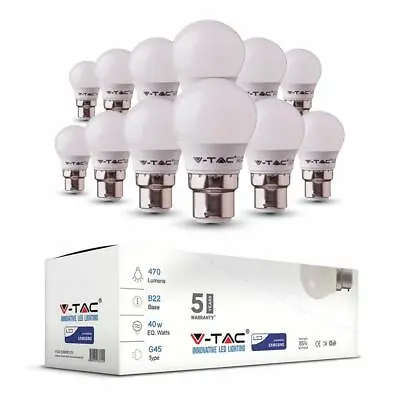 V-TAC 5.5W (40W Equivalent) 3000K G45 Shape LED Bulb With Samsung CHIP(12 PACK)  • £22.99