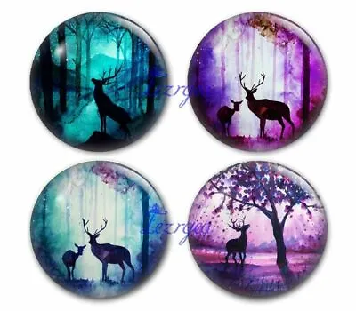 2pcs-15pcs Secret Garden Glass Cabochons Deer Round Photo Cabochon Jewelry Makin • $30.99