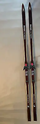 VINTAGE ASNES TUR LANGRENN 210cm WOODEN CROSS COUNTRY SKIS WITH 3 PIN BINDINGS • $120